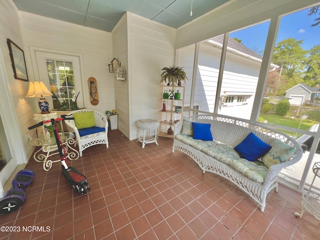 sunroom with plenty of natural light