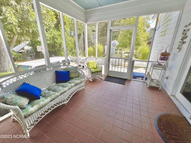 view of sunroom