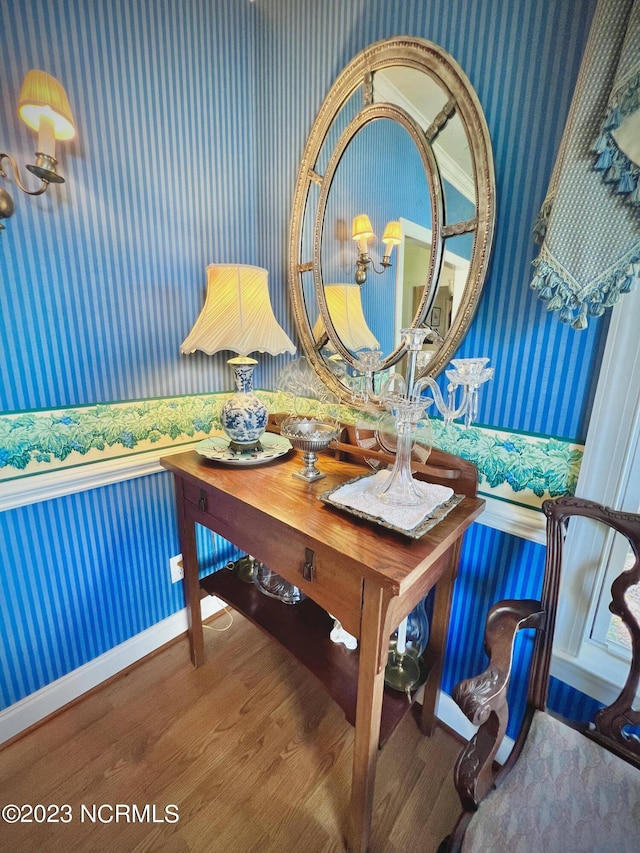 dining area featuring dark hardwood / wood-style flooring