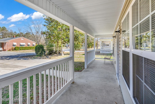 view of patio featuring covered porch