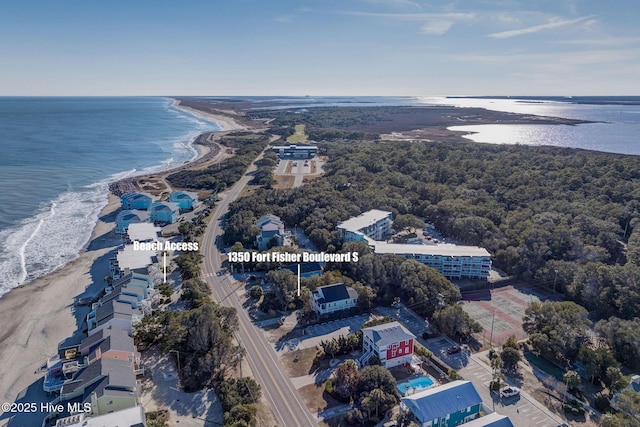 1350 S Fort Fisher Blvd, Kure Beach, NC 28449 - bird's eye view of waterfront with a beach