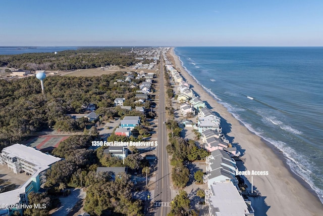 1350 S Fort Fisher Blvd, Kure Beach, NC 28449 - aerial view of property and surrounding area with extended coastline