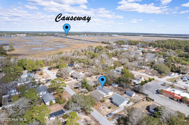 404 Mercer St, Oak Island, NC 28465 - aerial view of property and surrounding area featuring nearby suburban area
