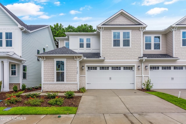 view of front of house with a garage