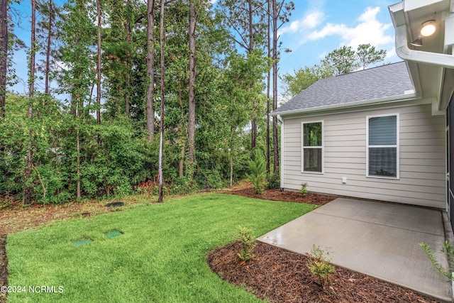 view of yard with a patio area