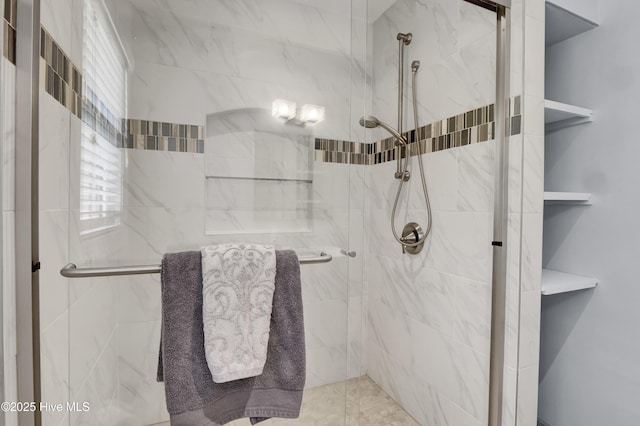 full bathroom featuring a shower stall