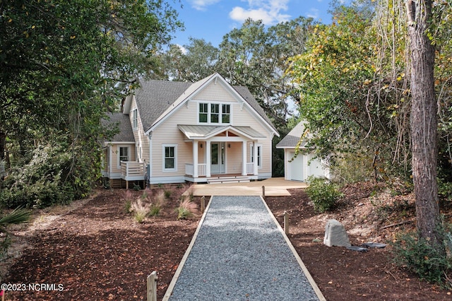 view of front of property featuring covered porch