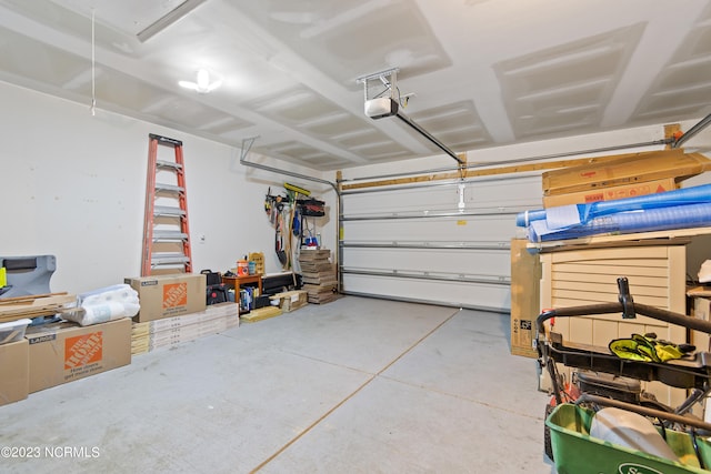 garage featuring a garage door opener