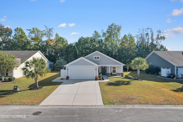 ranch-style home with a front lawn