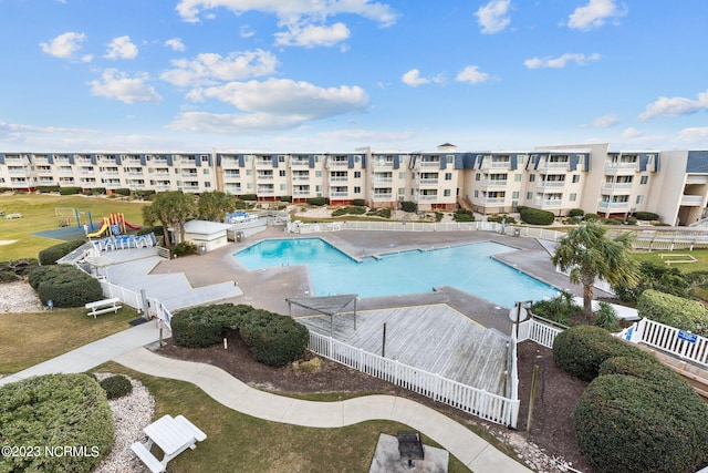 view of pool with a patio