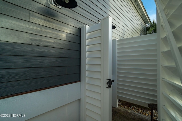 details featuring wooden walls