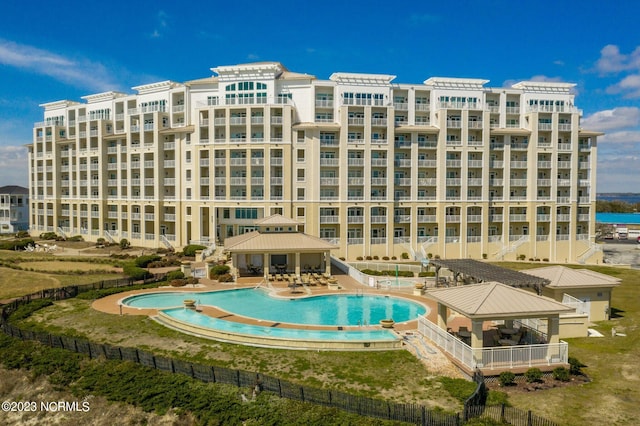 exterior space with a community pool