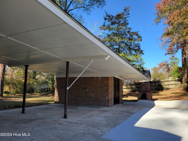 view of parking featuring a carport