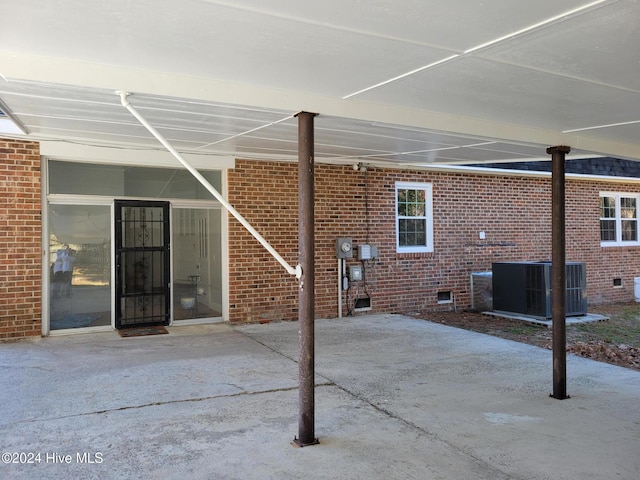 view of patio featuring central AC