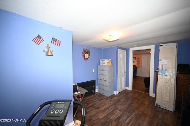 bedroom featuring dark hardwood / wood-style floors