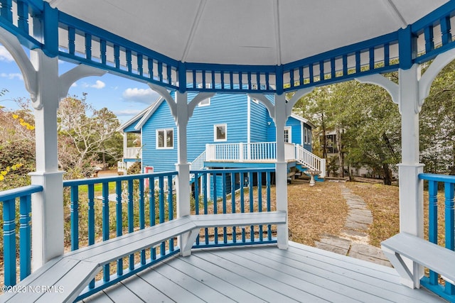 deck with a gazebo