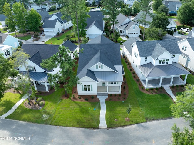 aerial view with a residential view