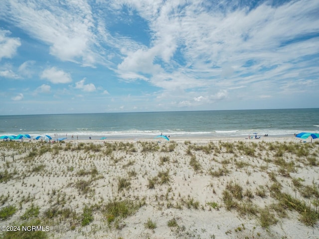 view of water feature with a view of the beach