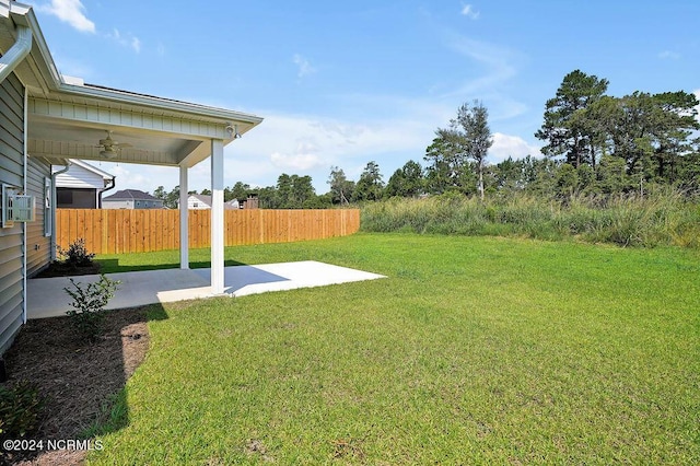 view of yard featuring a patio