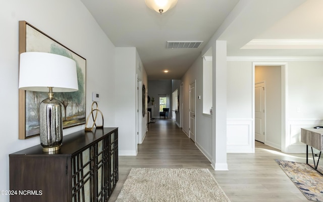 hallway featuring hardwood / wood-style floors