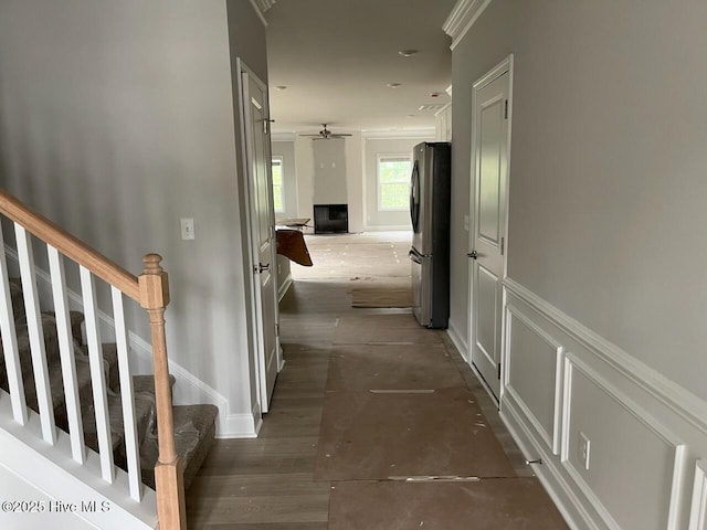 1224 Mandevilla Dr SE, Bolivia, NC 28422 - corridor with ornamental molding, stairs, and baseboards