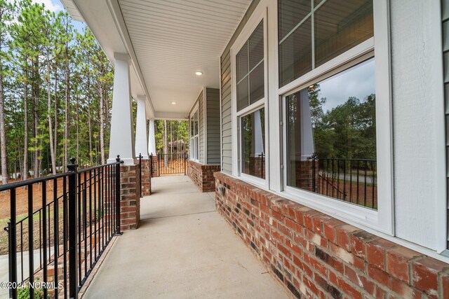 view of patio with a porch