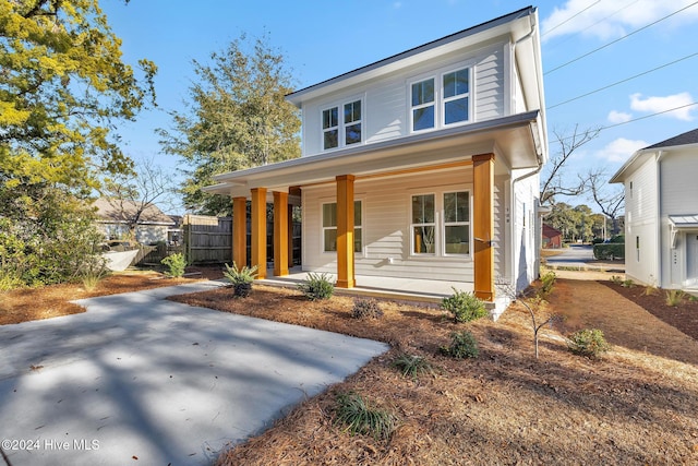 view of front of home with covered porch