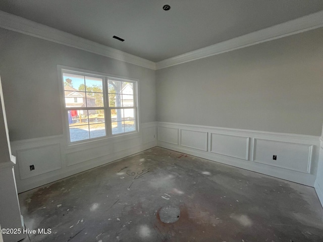1225 Mandevilla Dr SE, Bolivia, NC 28422 - unfurnished room featuring ornamental molding, wainscoting, and a decorative wall
