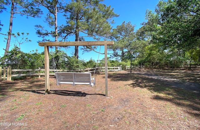 view of yard featuring fence