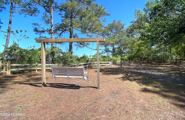 view of yard with fence