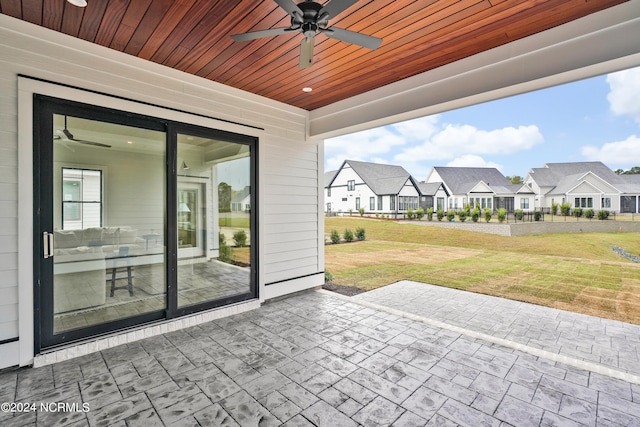 view of patio with ceiling fan