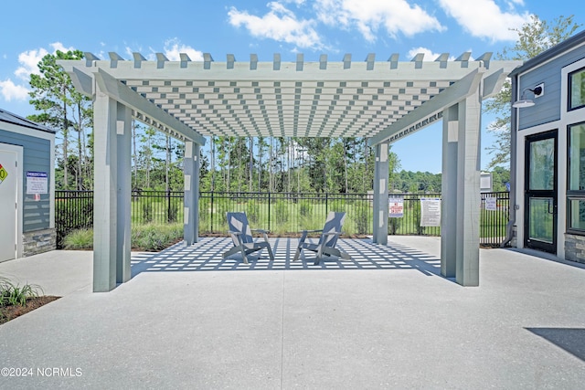 view of patio with a pergola