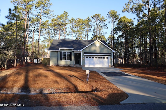 single story home featuring a garage