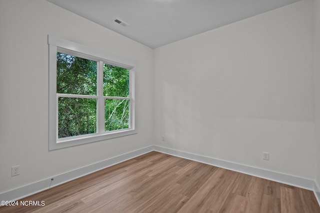 empty room featuring light wood-type flooring