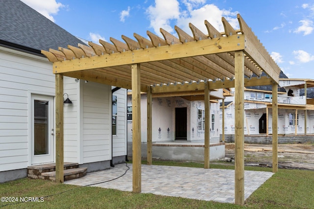 view of patio / terrace featuring a pergola