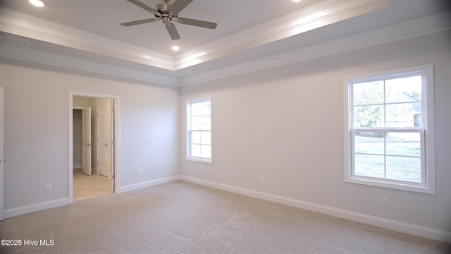 1254 Opaca Dr SE, Bolivia, NC 28422 - spare room with crown molding, ceiling fan, light colored carpet, recessed lighting, and baseboards