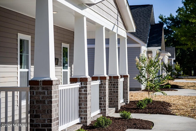 exterior space featuring covered porch