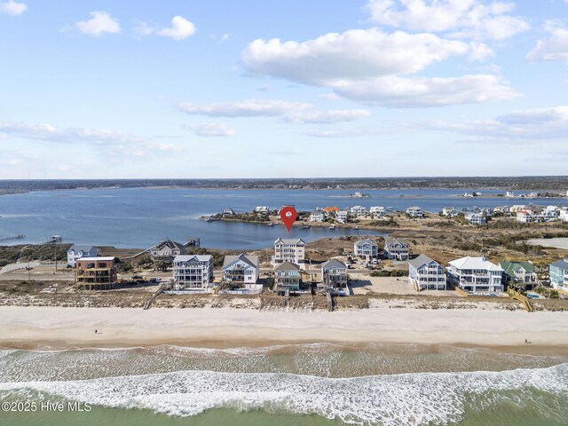 view of water feature featuring a view of the beach