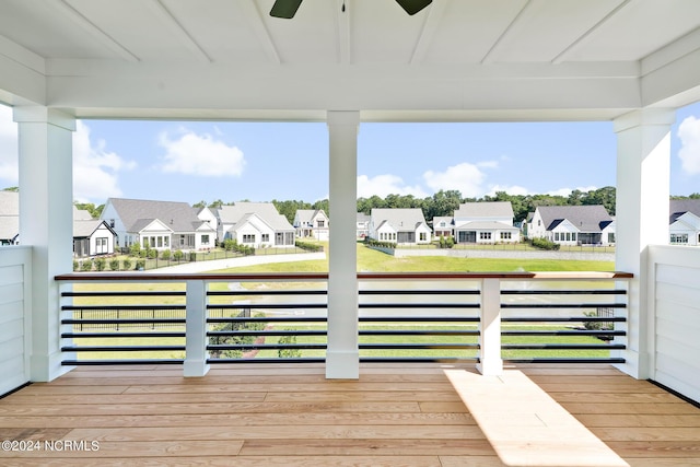 deck with ceiling fan