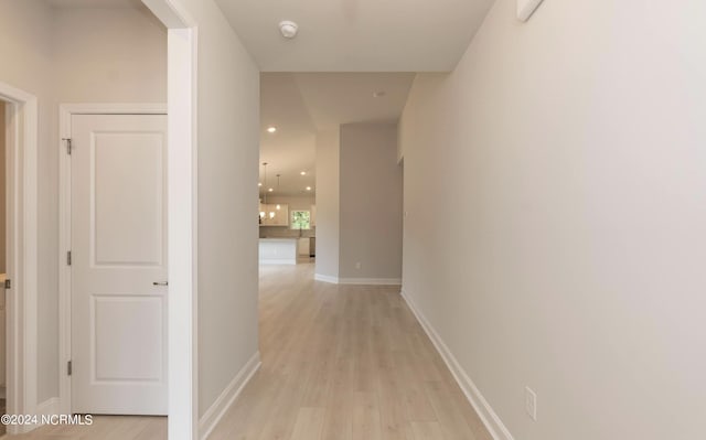 1204 Opaca Dr SE, Bolivia, NC 28422 - hall featuring light wood-style flooring, recessed lighting, and baseboards