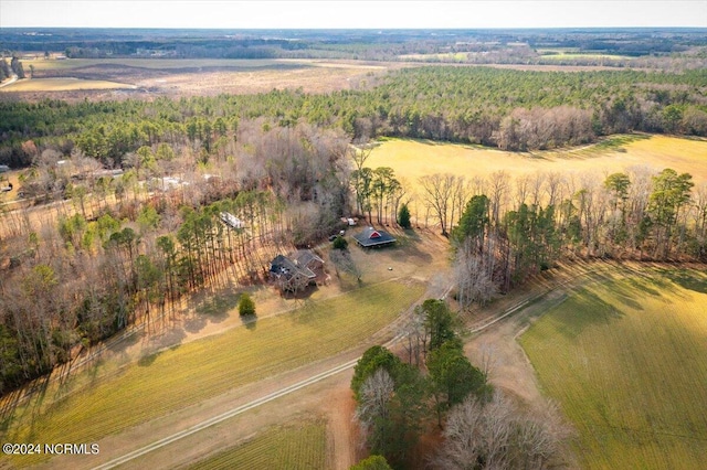 aerial view featuring a rural view