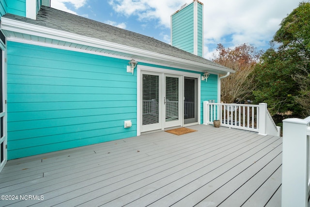 deck featuring french doors