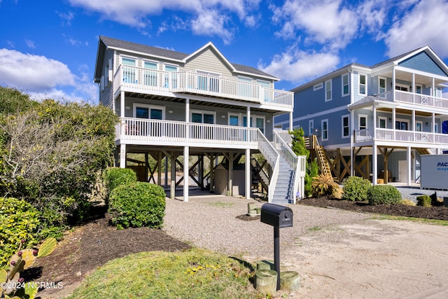 coastal inspired home with a carport