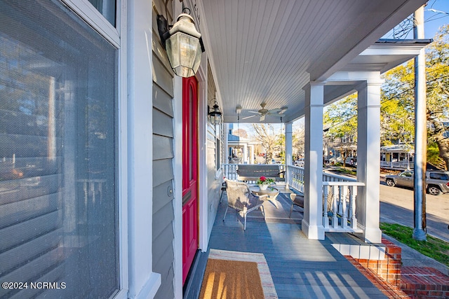 deck featuring covered porch