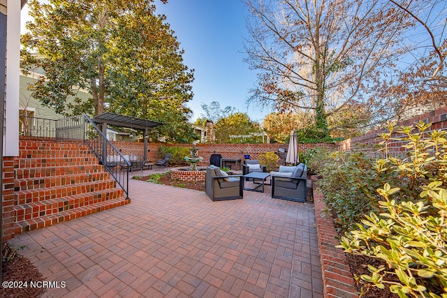 view of patio with outdoor lounge area