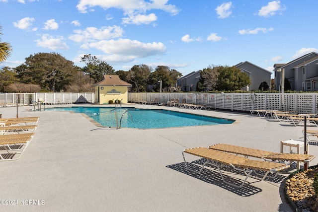 view of pool featuring a patio area