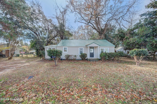 view of single story home