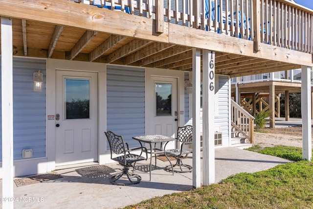 view of terrace featuring a deck