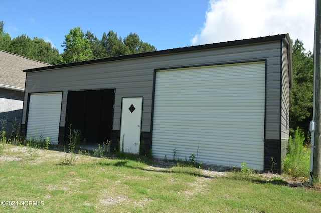 exterior space featuring a garage