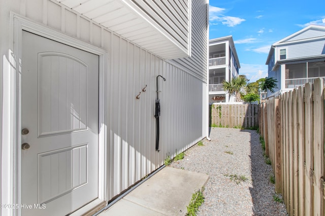 property entrance featuring fence